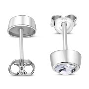 Cubic Zirconia Silver Stud Earrings, e426st